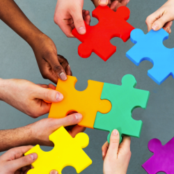 Photo of hands holding jigsaw pieces